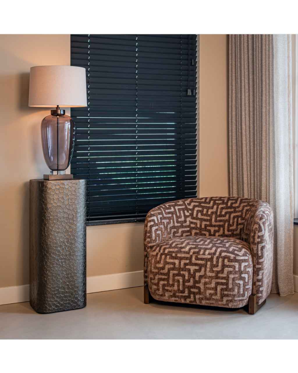 Richmond Interiors Hannah Lounge chair - Brown Labyrinth