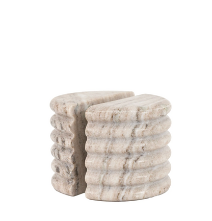 Ondo Marble Bookends Beige Set of 2