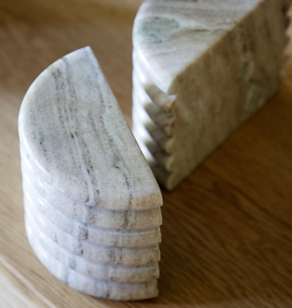 Ondo Marble Bookends Beige Set of 2