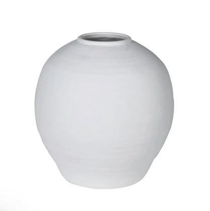 White Ball Ceramic Vase