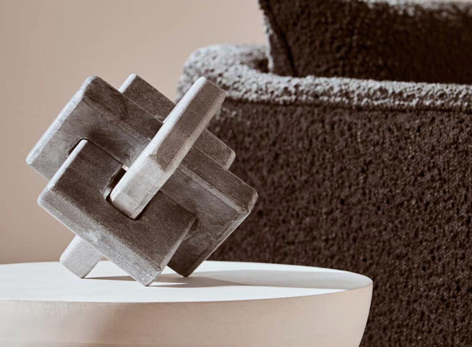 Nason Grey Marble Knot Sculpture