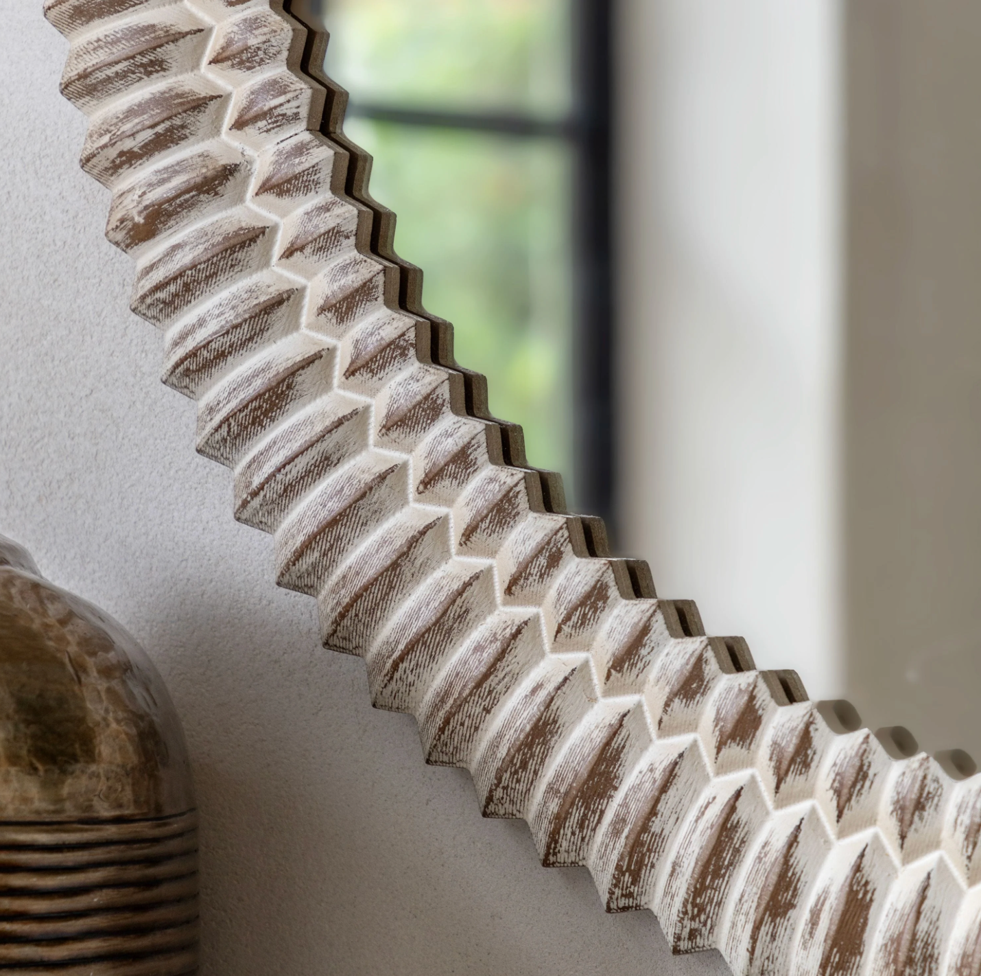 Pimlico Round Mirror White Wash