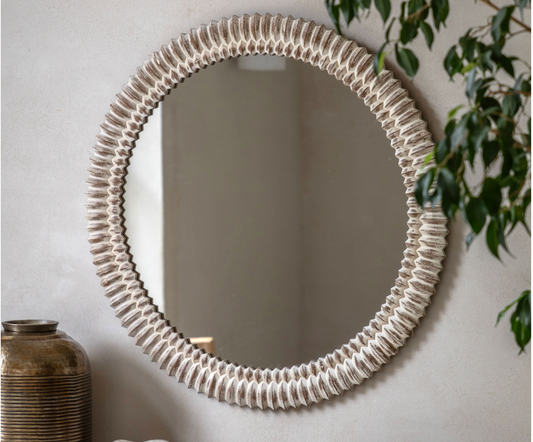 Pimlico Round Mirror White Wash