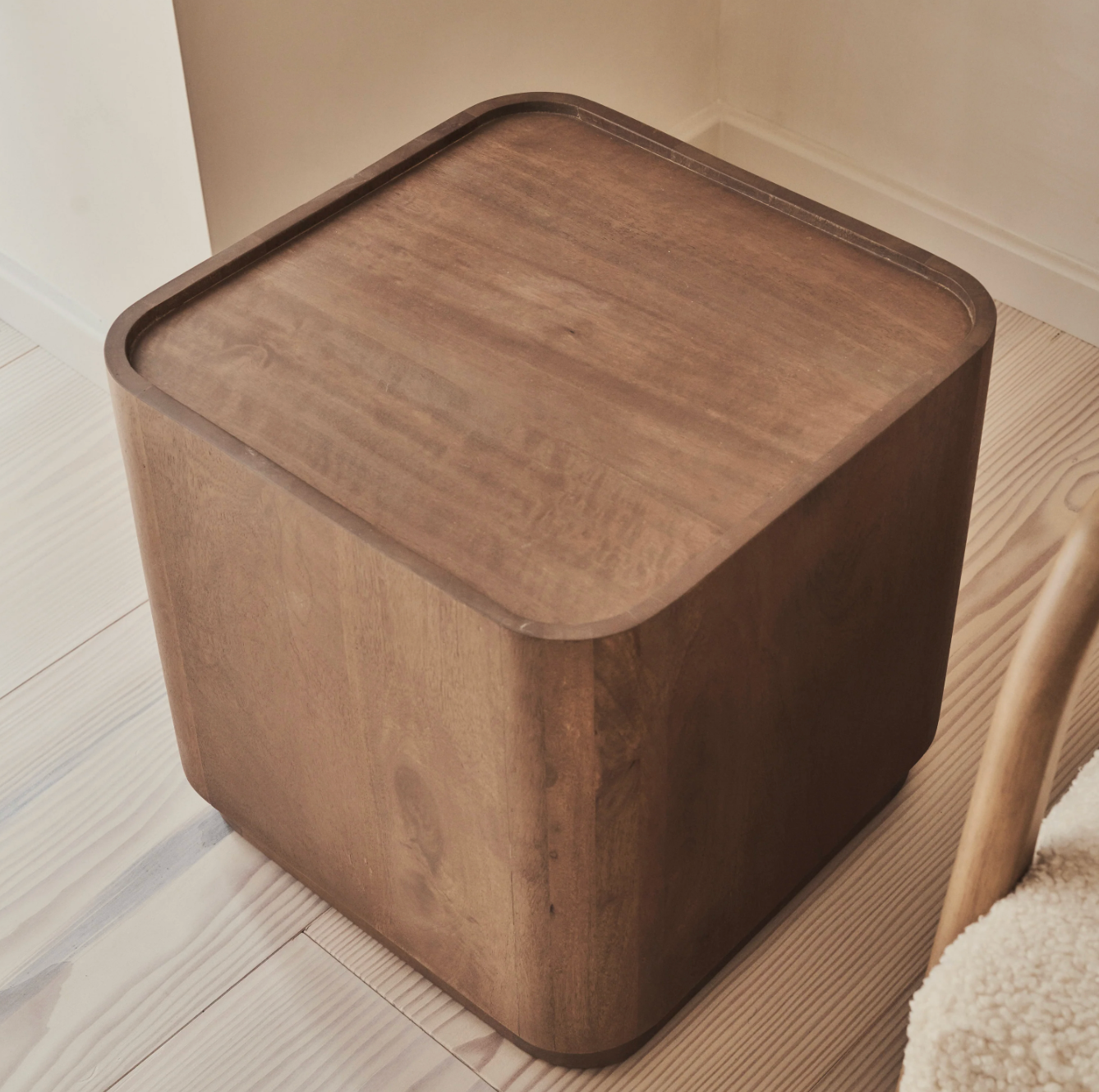 Fairmont  Warm Wood Premium Square Side Table