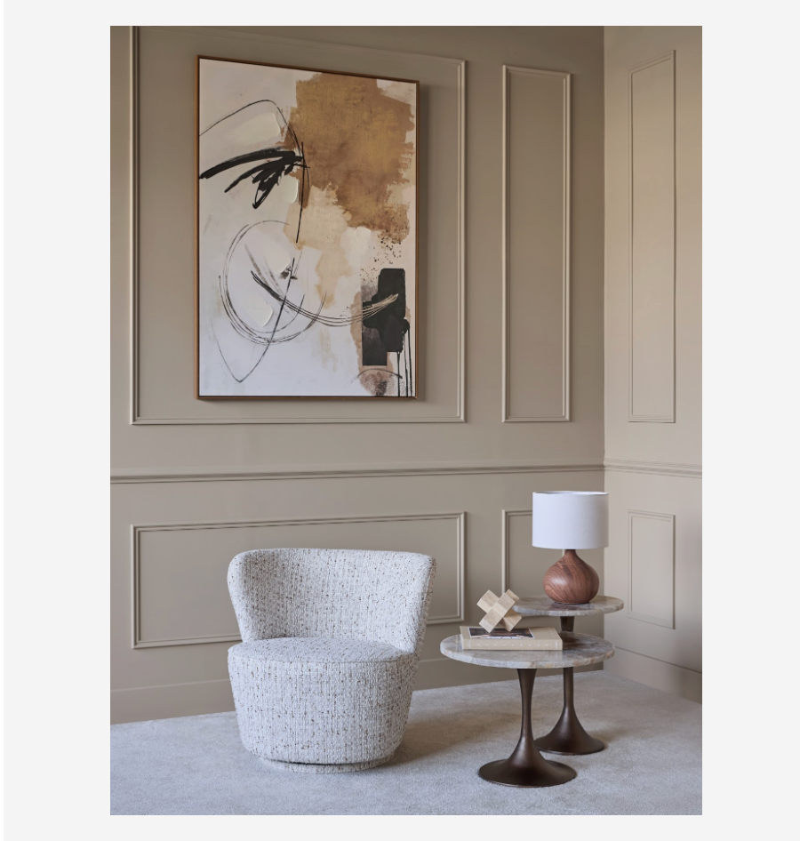 Roehampton Textured Slub Swivel Chair - Natural