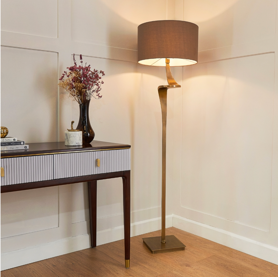 Brass Twist Floor Lamp