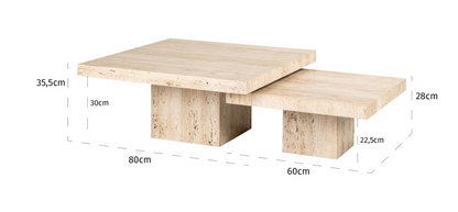 Coffee table La Cantera beige (Set of 2)