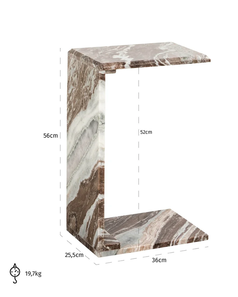 Richmond Interiors Tovek End Table Blush Beige