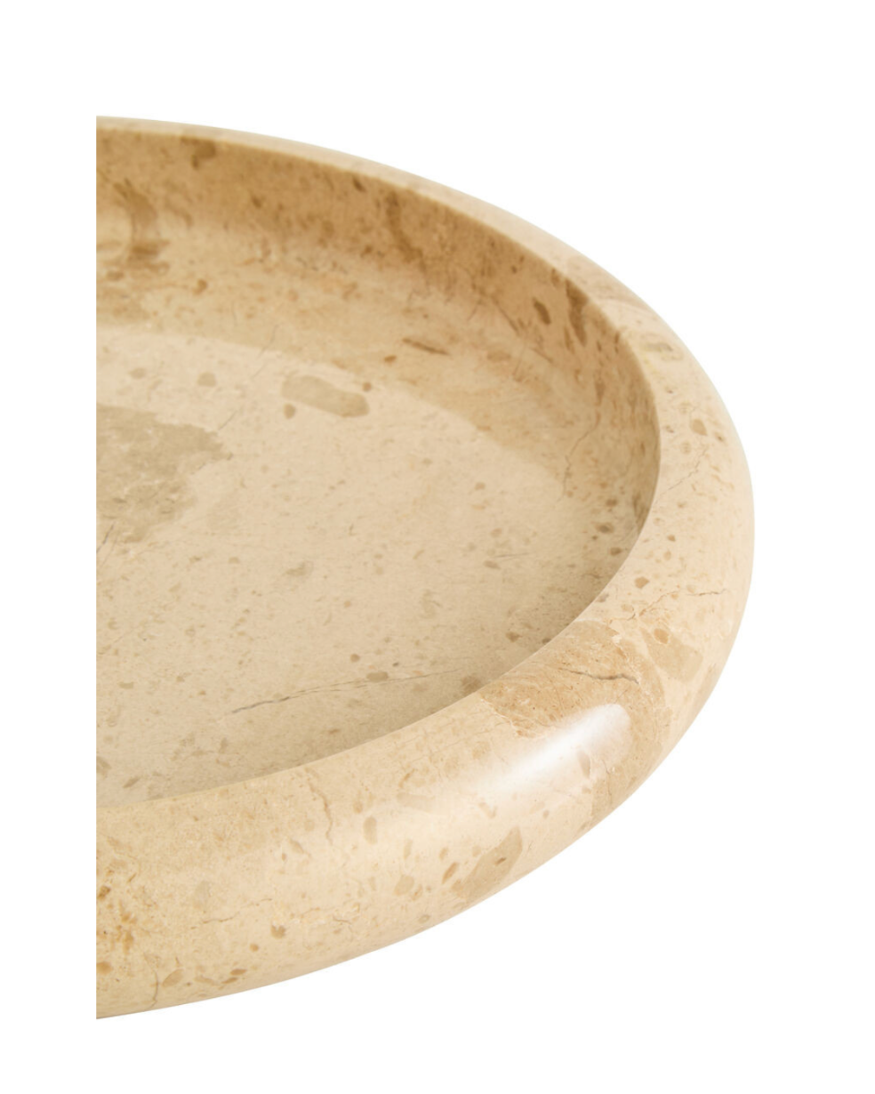 Zoro Cream Marble Round Tray