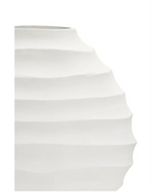 Mira Large Ivory Finish Rippled Round Vase
