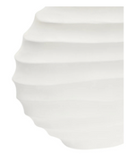 Mira Large Ivory Finish Rippled Round Vase