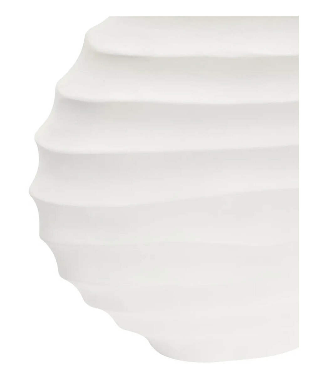 Mira Large Ivory Finish Rippled Round Vase