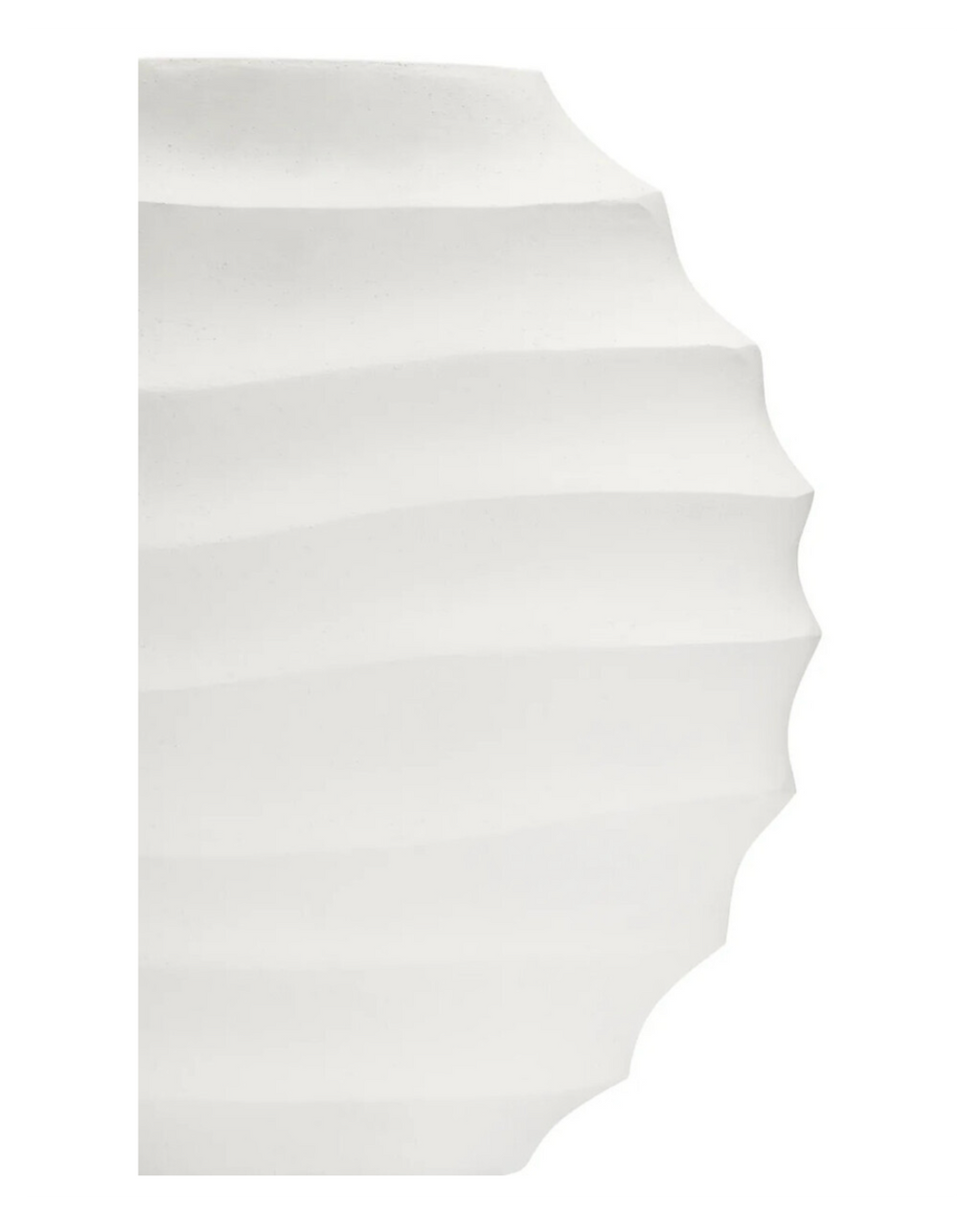 Mira Small Ivory Finish Rippled Round Vase