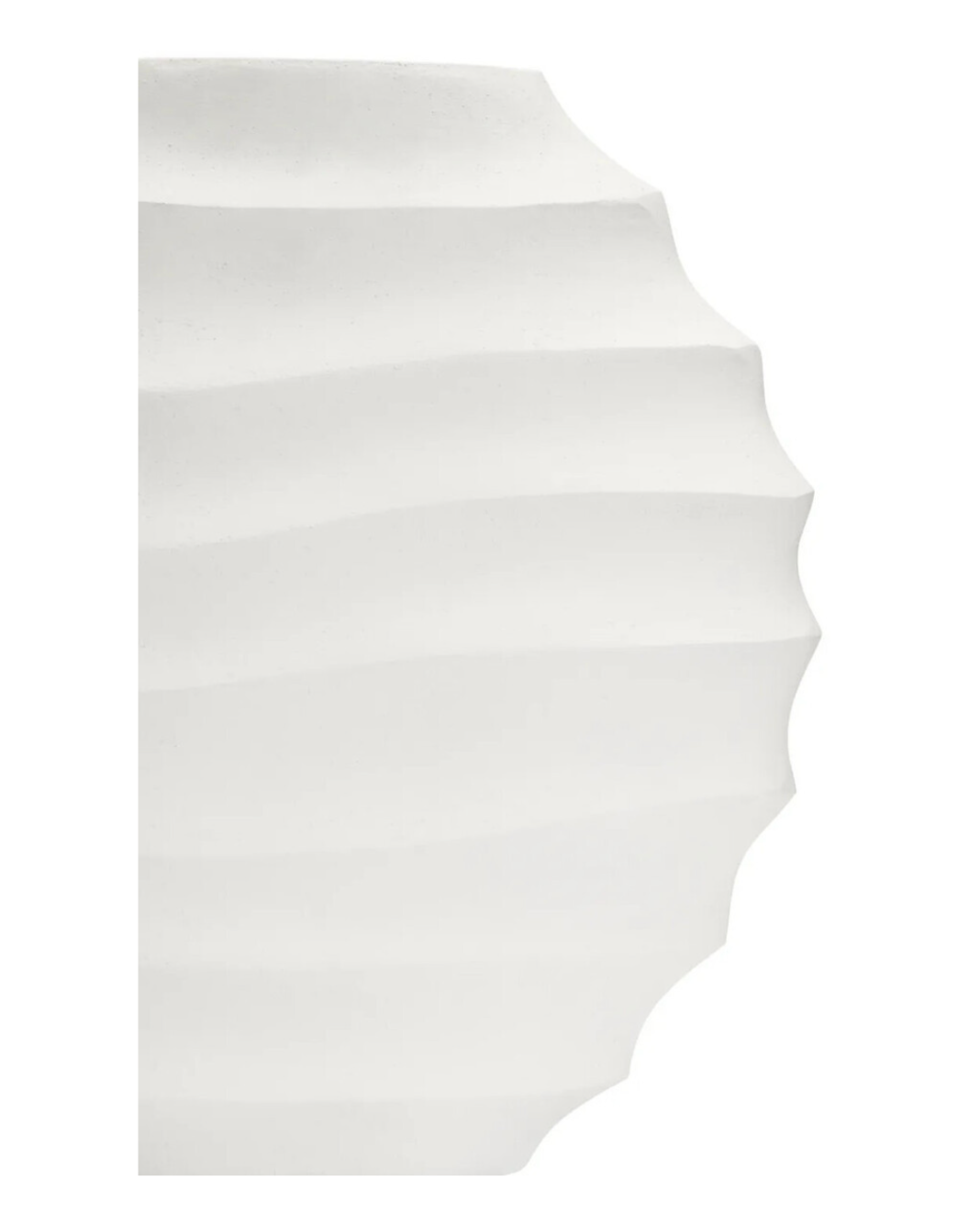 Mira Small Ivory Finish Rippled Round Vase