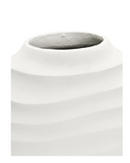 Mira Small Ivory Finish Rippled Round Vase