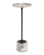 Uttermost Brunson Drink Table in White Marble
