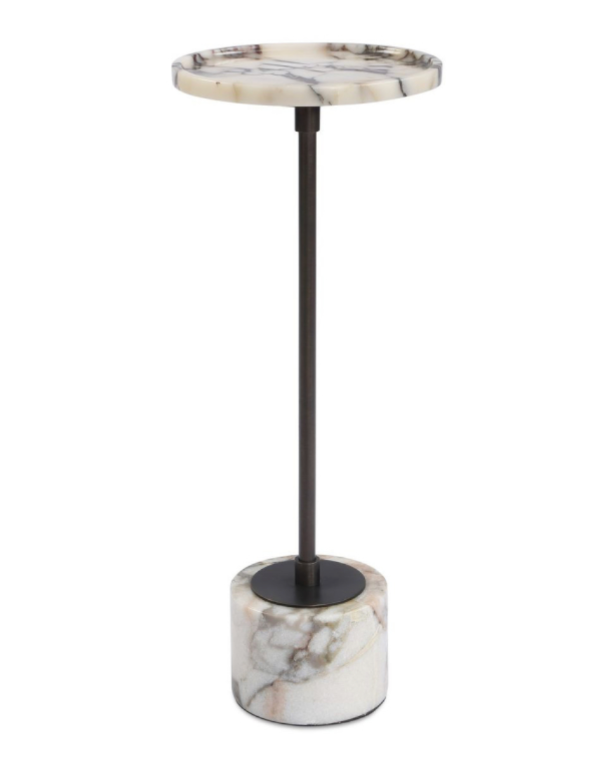 Uttermost Brunson Drink Table in White Marble