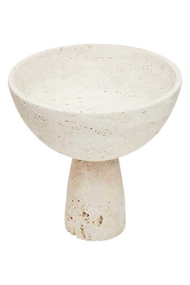 Tibor Travertine Pedestal Bowl