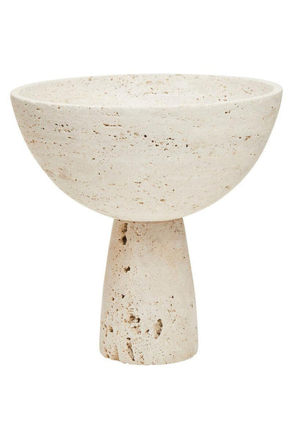 Tibor Travertine Pedestal Bowl