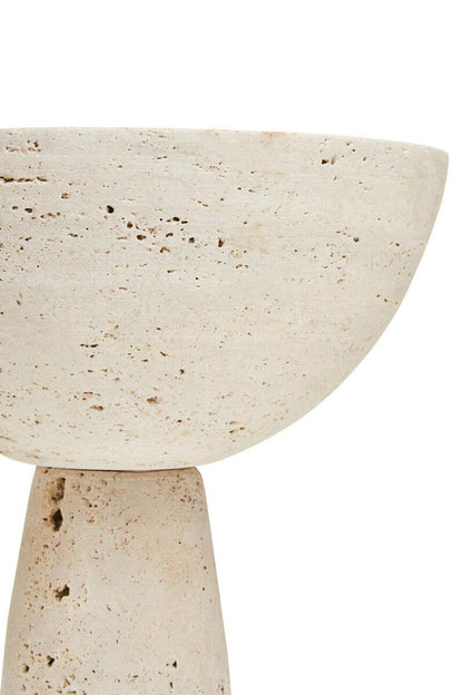 Tibor Travertine Pedestal Bowl