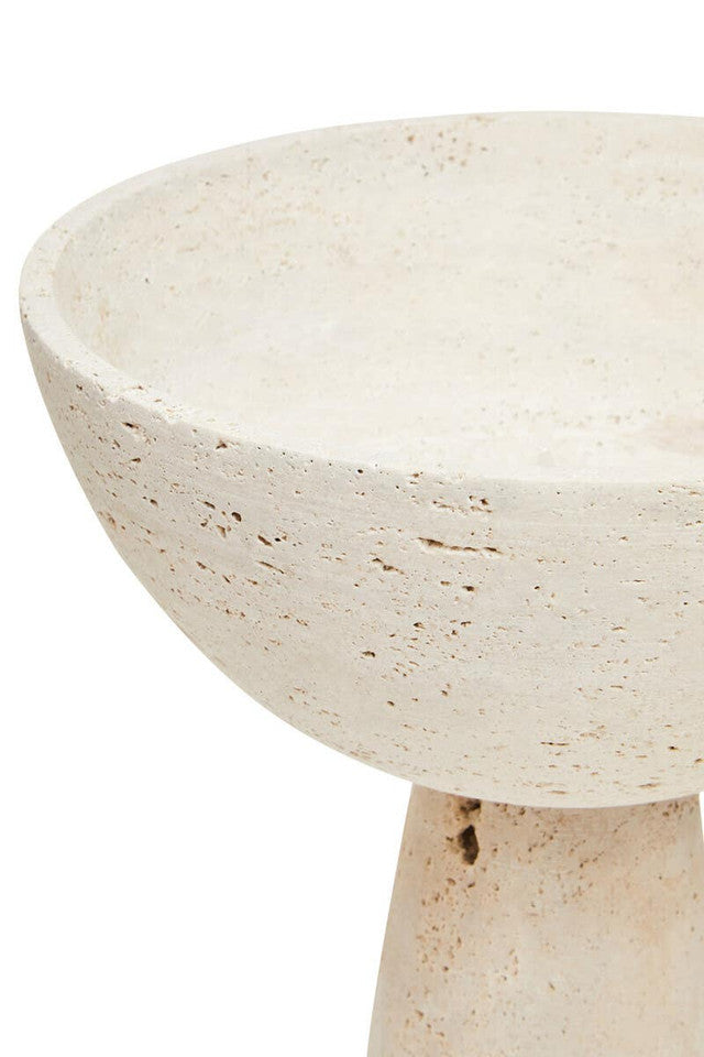 Tibor Travertine Pedestal Bowl