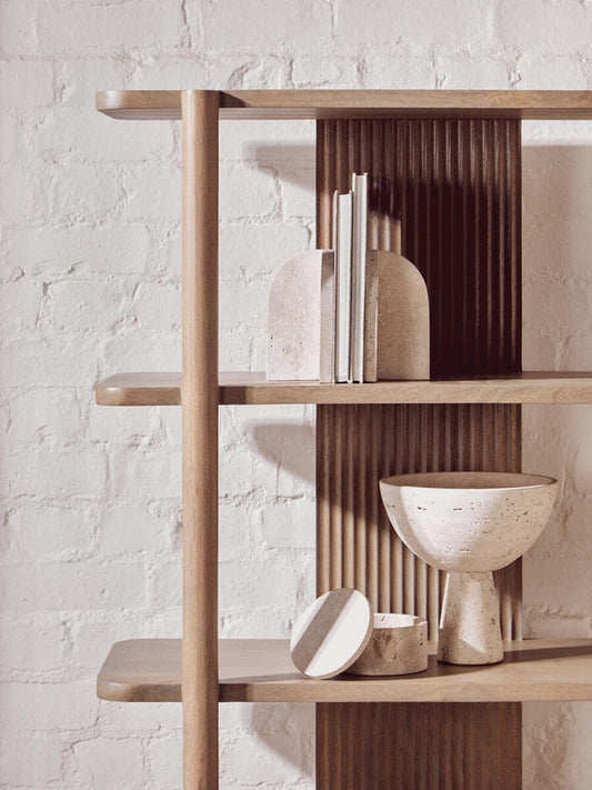 Tibor Travertine Pedestal Bowl