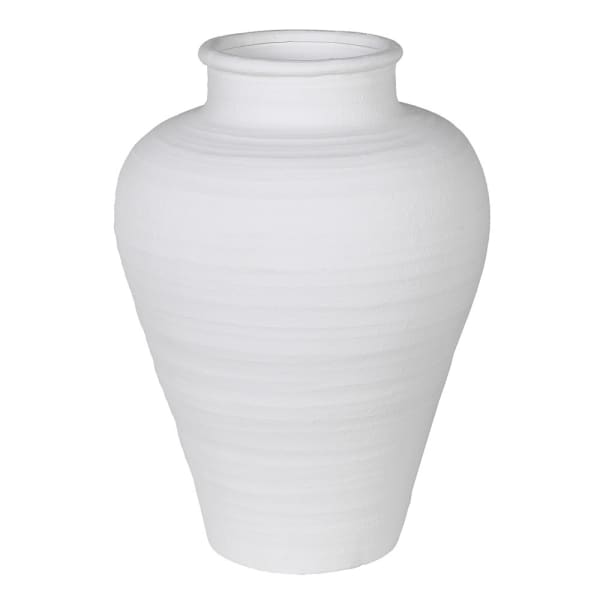 White Temple Vase  Dimensions: H:540 Dia:390 mm. Mouth: Dia:180 mm.