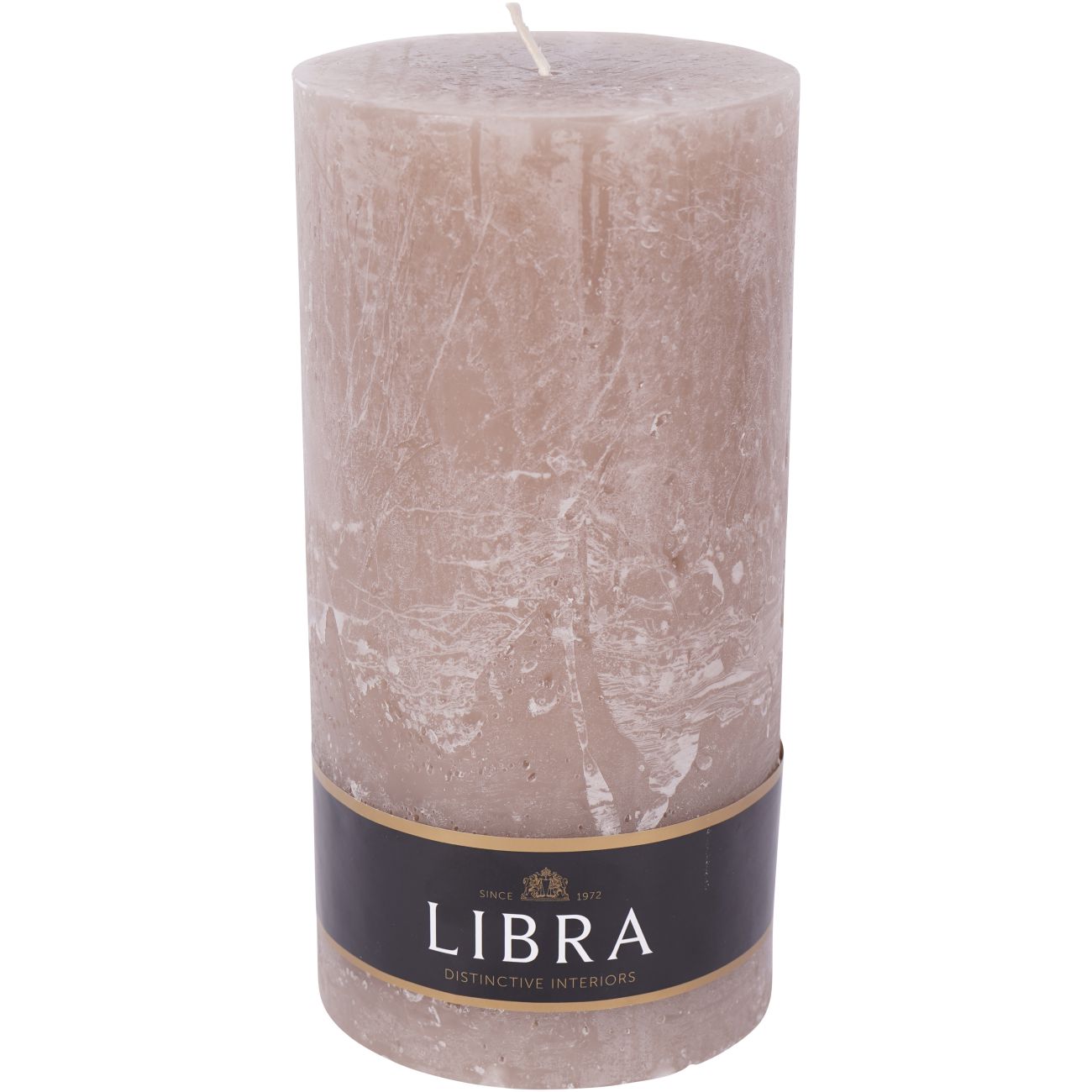 Taupe Rustica Pillar Candle Large