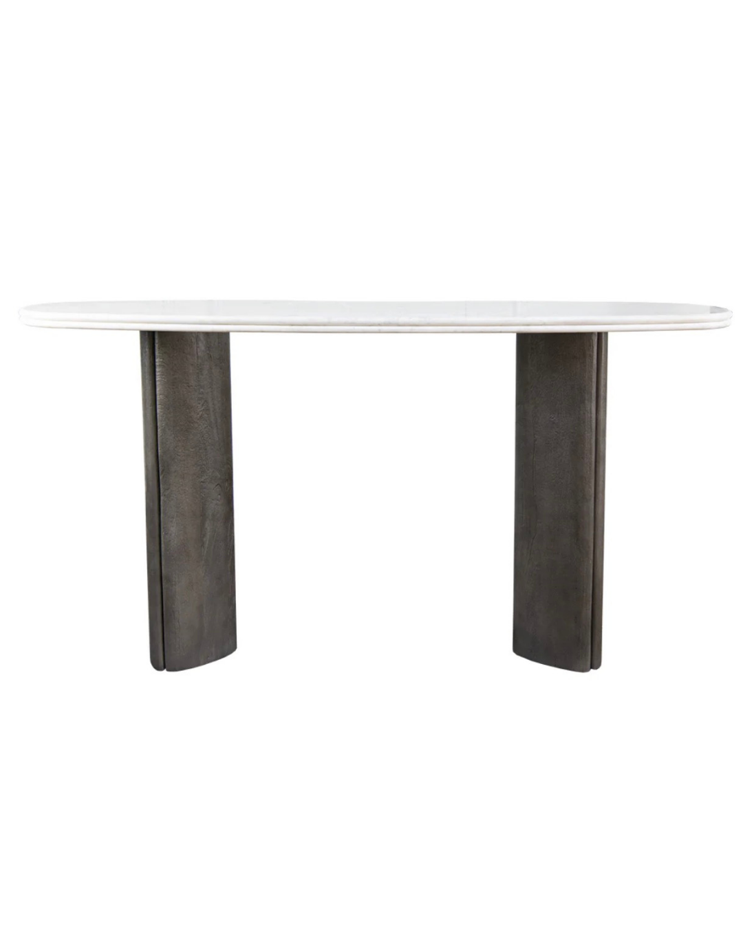 RV Astley Marble Top Console Table with  Grey wood Legs