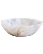 Zoro Large White Marble Scalloped Bowl