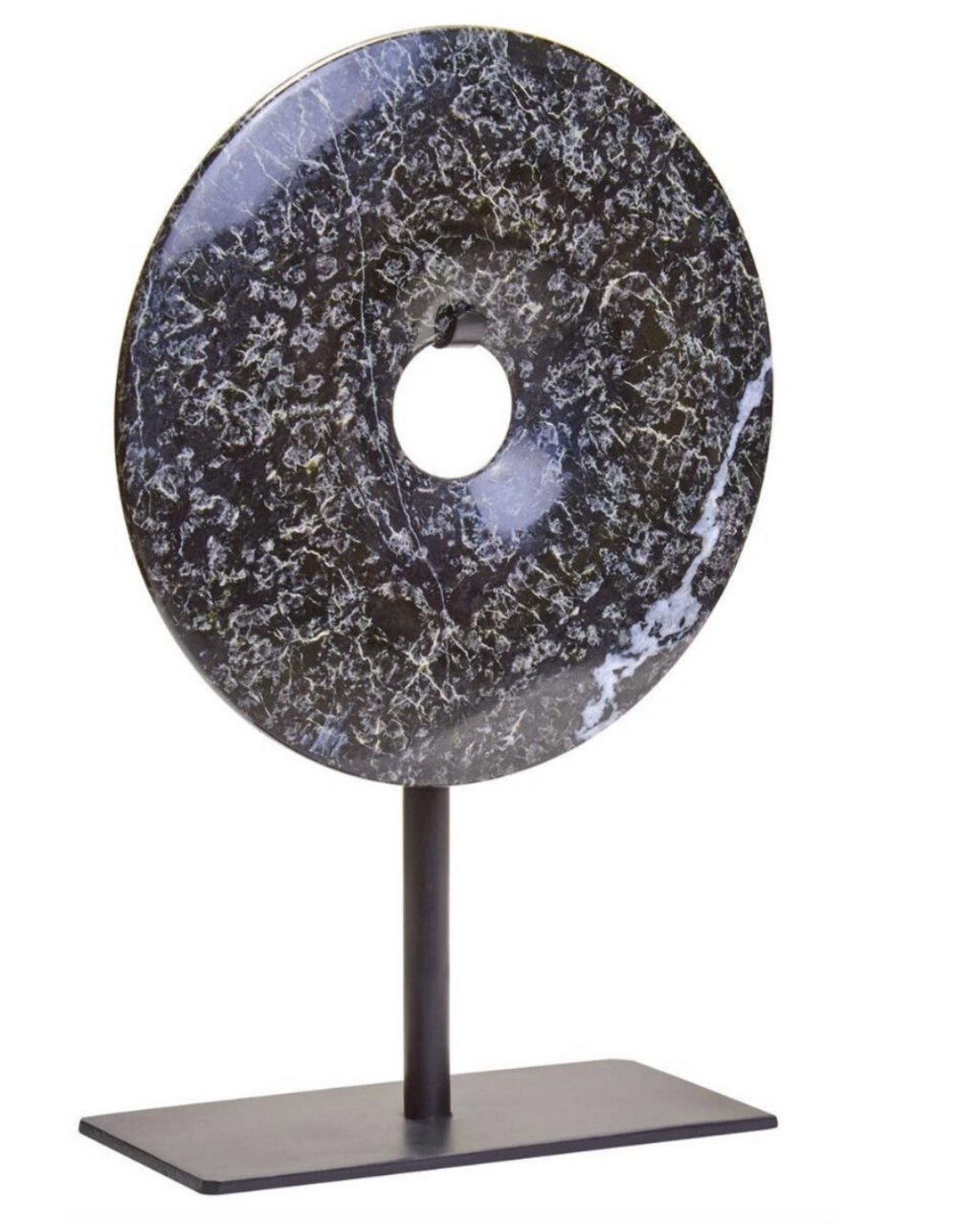 Zoro Small Black Marble Round 15cm Disc Sculpture