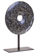 Zoro Small Black Marble Round 15cm Disc Sculpture