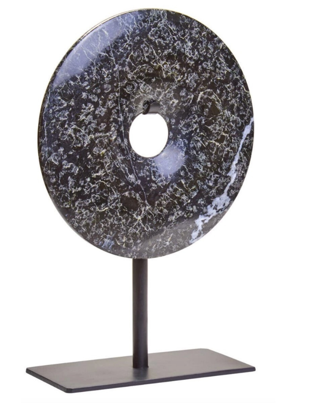 Zoro Small Black Marble Round 15cm Disc Sculpture