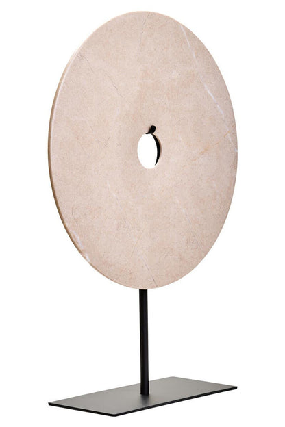 Zoro Large Cream Marble Disc Sculpture