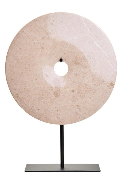 Zoro Large Cream Marble Disc Sculpture
