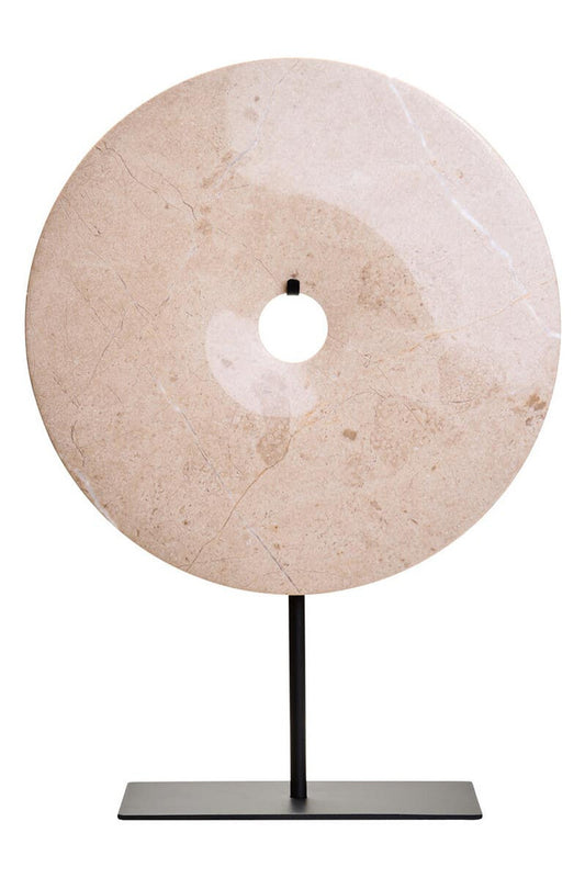 Zoro Large Cream Marble Disc Sculpture