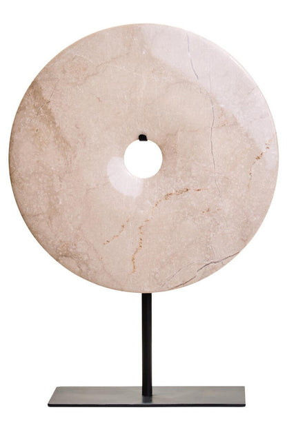 Zoro Medium Cream Marble Disc Sculpture