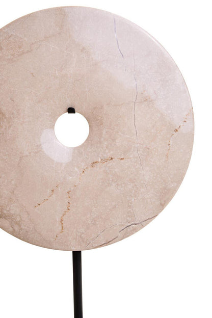 Zoro Medium Cream Marble Disc Sculpture