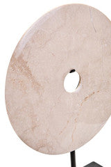 Zoro Medium Cream Marble Disc Sculpture