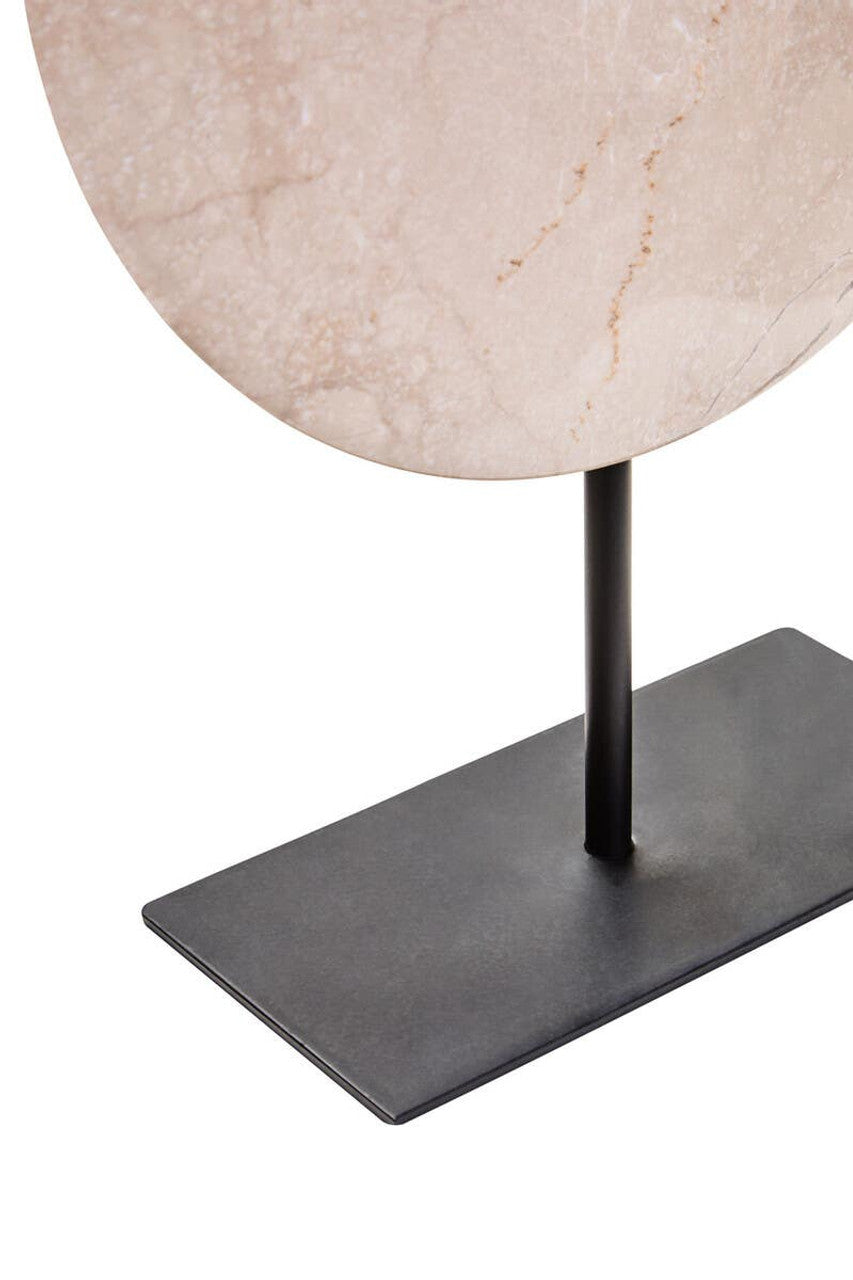 Zoro Medium Cream Marble Disc Sculpture