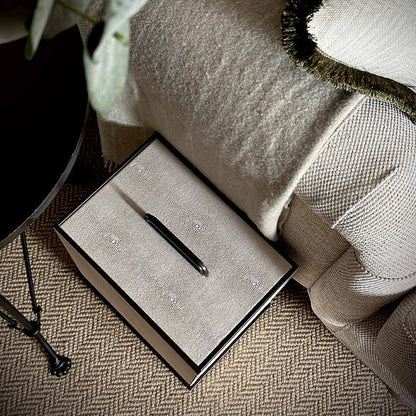 Sophie Paterson Ecru Faux Shagreen Bin
