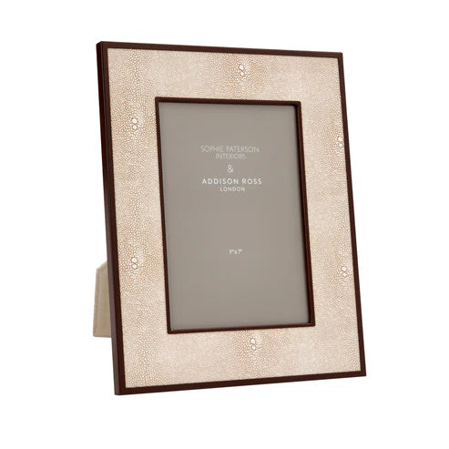 Sophie Paterson Ecru Faux Shagreen & Bronze Photo Frame