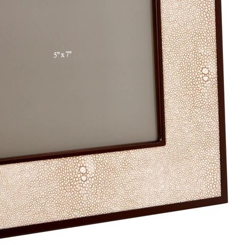 Sophie Paterson Ecru Faux Shagreen & Bronze Photo Frame