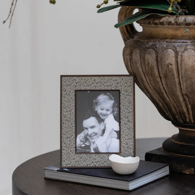 Sophie Paterson Grey Tweed Rattan Frame 5x7"