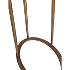 Iota Oval Accent Table in Forest Brown Marble with Smoked Gold Frame