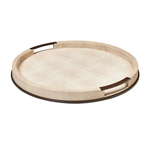Sophie Paterson Large Round Ecru Shagreen Tray